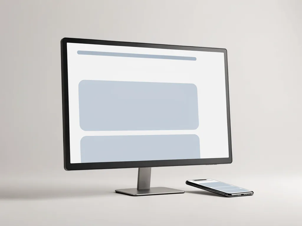 A desktop and phone mockup displaying a generic website design.